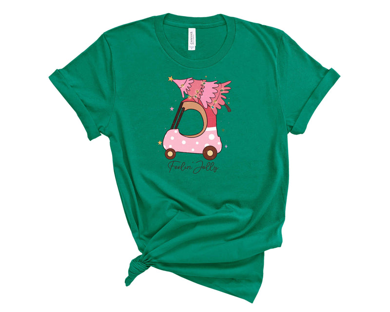Feeling Jolly Pink Car - Graphic Tee