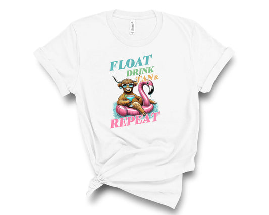 Float Drink Tan Repeat - Transfer