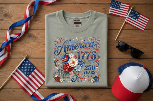 Floral America 250 Years - Transfer