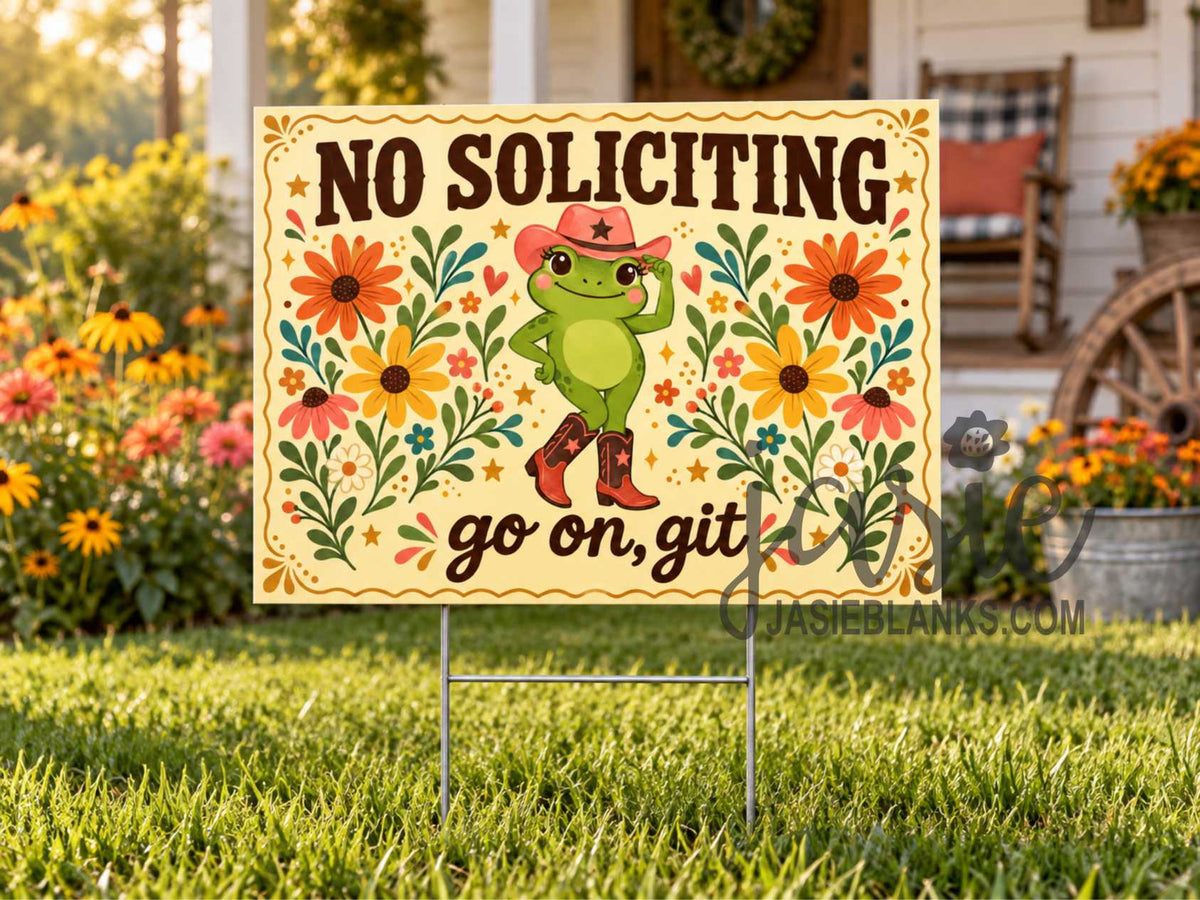 Froggy No Soliciting - Yard Sign
