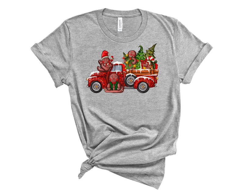 Gingerbreadman With Red Truck - Transfer