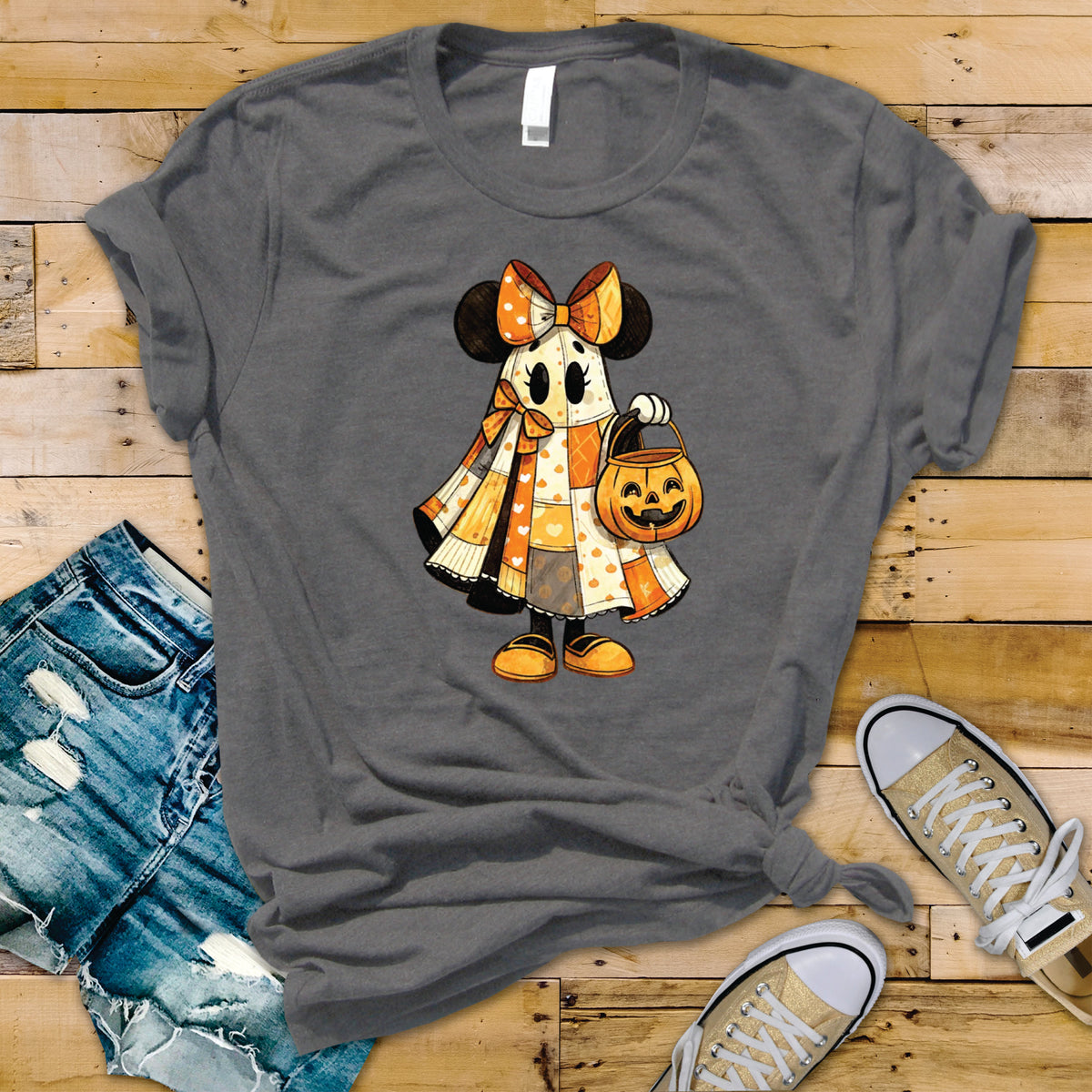 Girl Mouse Patchwork Ghost - Transfer
