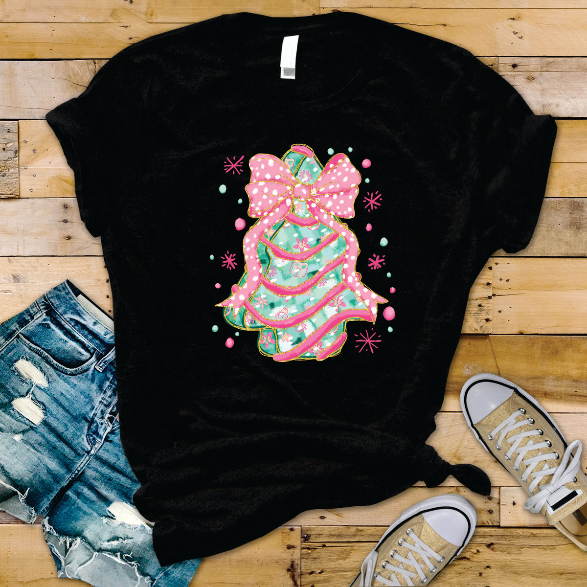 Glitter Coquette Christmas Tree Cake - Transfer