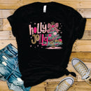 Glitter Holly Jolly Pink Leopard - Transfer