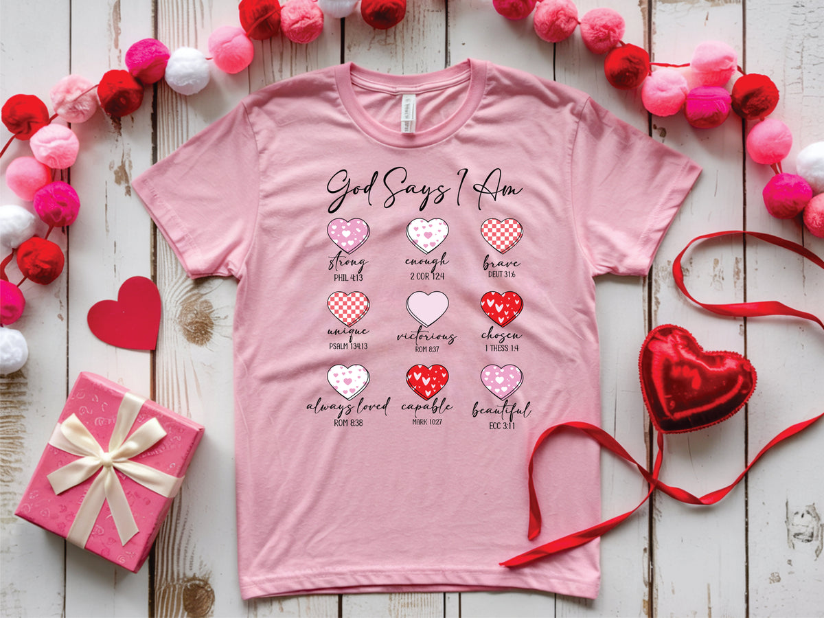God Says I Am Patterned Heart - Transfer