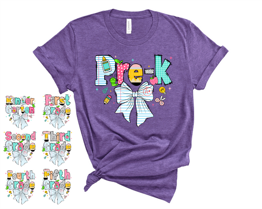 Doodle Paper Bow Grades - Transfer