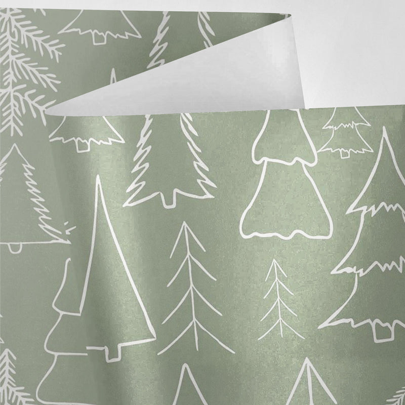 Green Christmas Trees Wrapping Paper