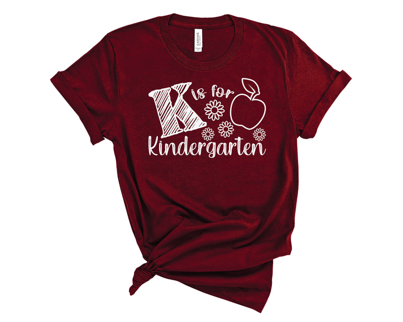 Hand Drawn K Is For Kindergarten - Transfer