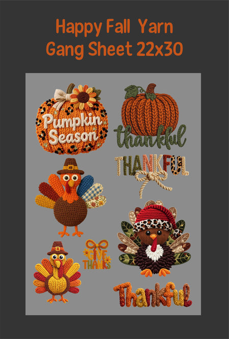 Happy Fall Yarn Gang Sheet 22x30