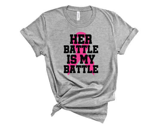 Her Battle Is My Battle Pink Ribbon - Transfer