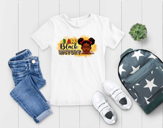 I Am Black History Girl Leopard - Transfer