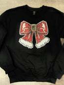 Sequin Coquette Santa Bow Patch - Transfer