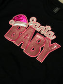 Sequin Santa Baby Pink Patch - Transfer