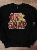 Sequin Oh Snap Gingerbread Patch - Transfer