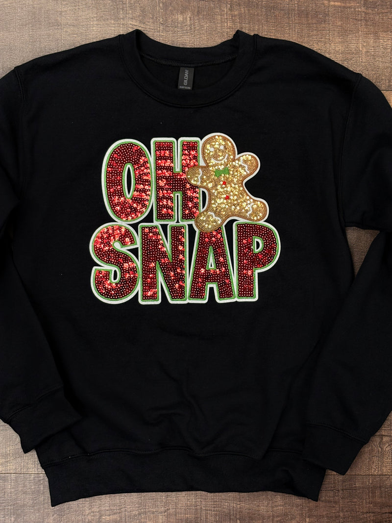 Sequin Oh Snap Gingerbread Patch - Transfer