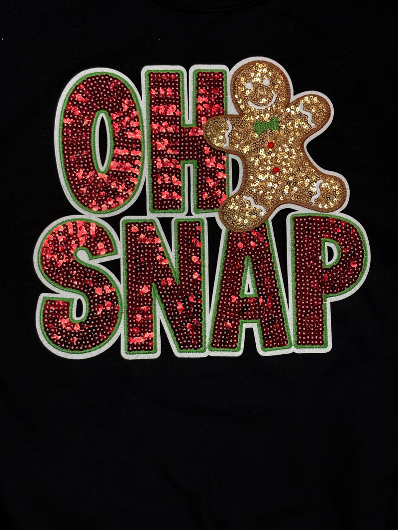 Sequin Oh Snap Gingerbread Patch - Transfer