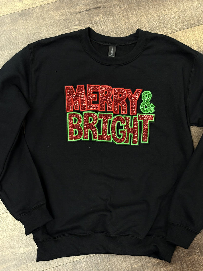 Sequin Merry & Bright Patch - Transfer