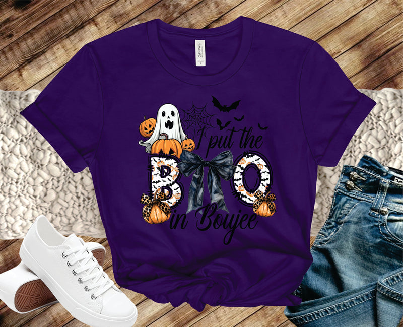 I Put The Boo In Boujee Black Bow - Transfer