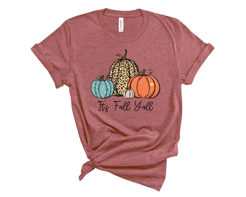 It's Fall Ya'll Leopard Pumpkin  - Graphic Tee