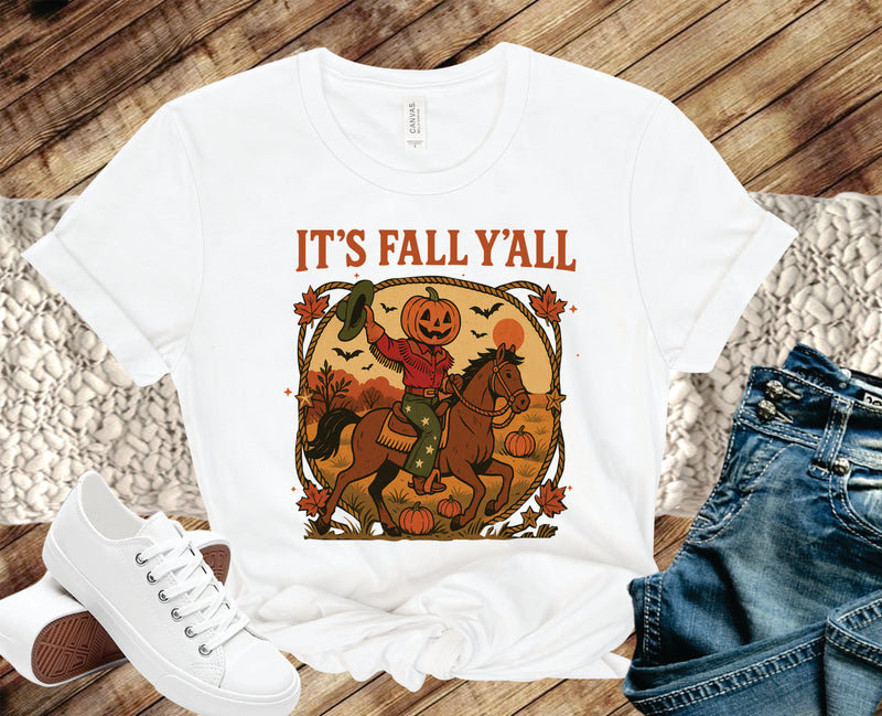 Its Fall Yall Pumpkin Cowboy - Transfer