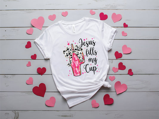 Jesus Fills My Cup Dalmation Bow - Transfer