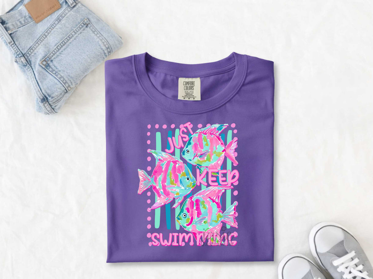 Just Keep swimming stripes - Transfer