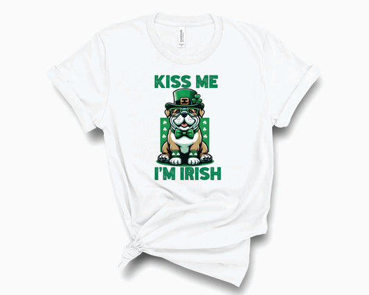 Kiss Me I'm Irish Bulldog - Transfer