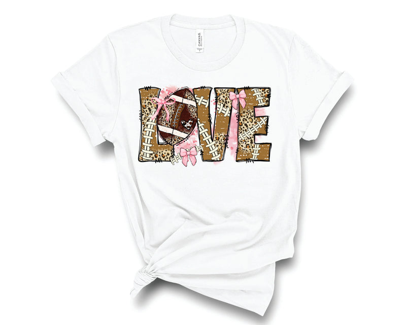 LOVE Football Breast Cancer Leopard - Transfer