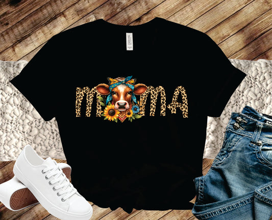 MAMA Leopard Cow Sunflower- Transfer