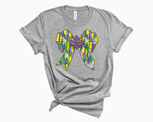 Mardi Gras Pencil Bow - Transfer
