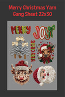 Merry Christmas Yarn Gang Sheet 22x30