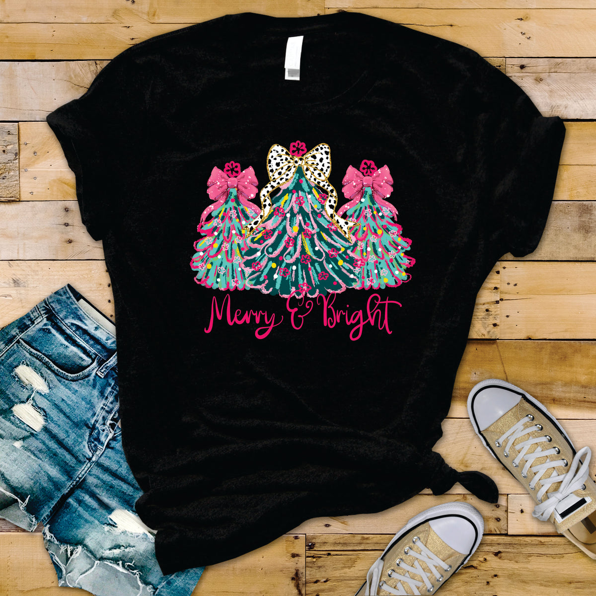 Merry & Bright Brushstroke Trees  - Transfer