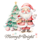 Merry & Bright Santa - Transfer
