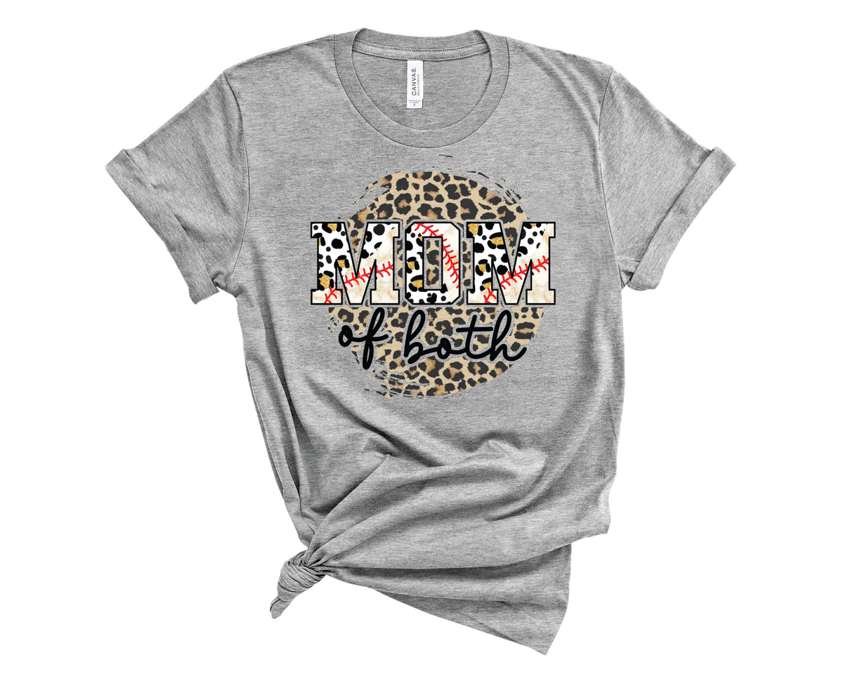 Mom Of Both Baseball Leopard - Transfer