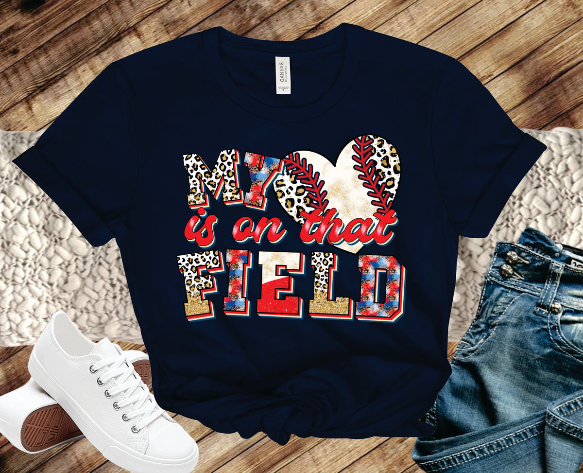 My Heart Is On That Field Leopard Tie Dye - Transfer