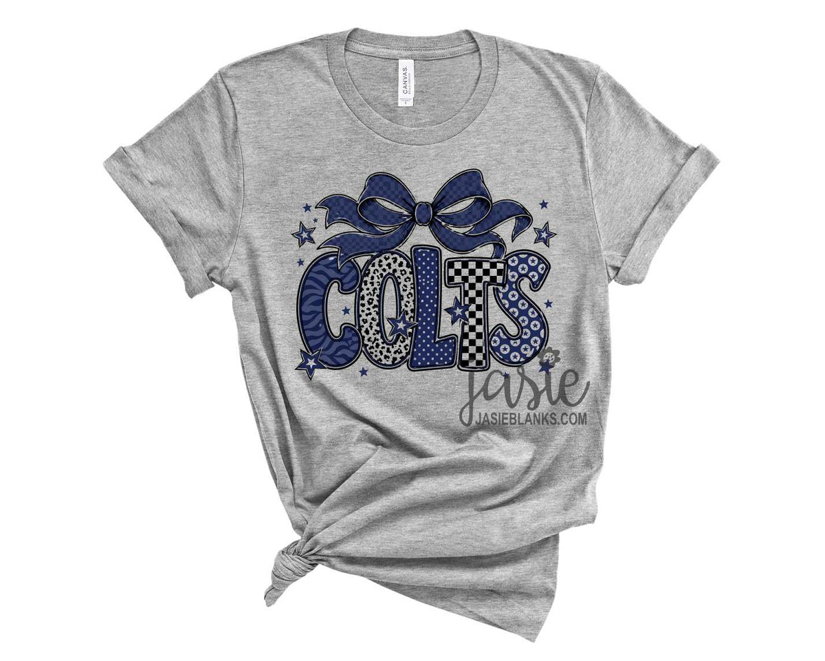 Navy Colts Bow - Transfer