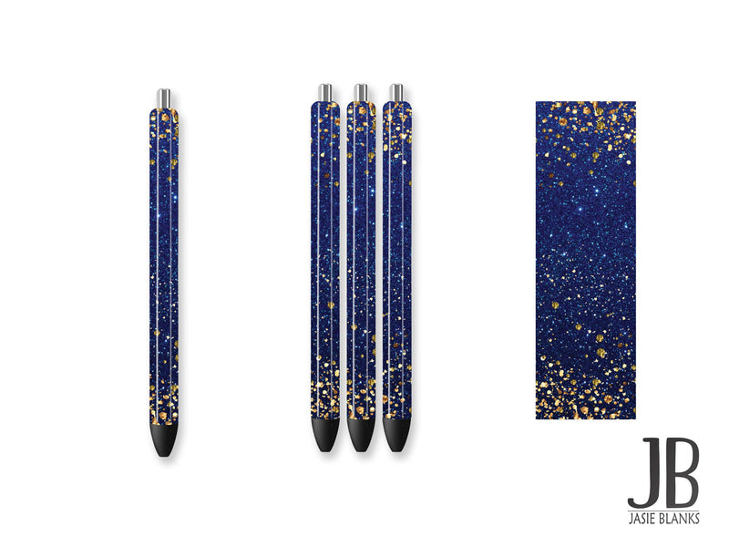 Pen Wrap-Navy and Gold