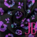 Neon Leopard Fabric-Black and Purple