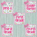 Notebook Paper Pink Bow Grade - Transfer