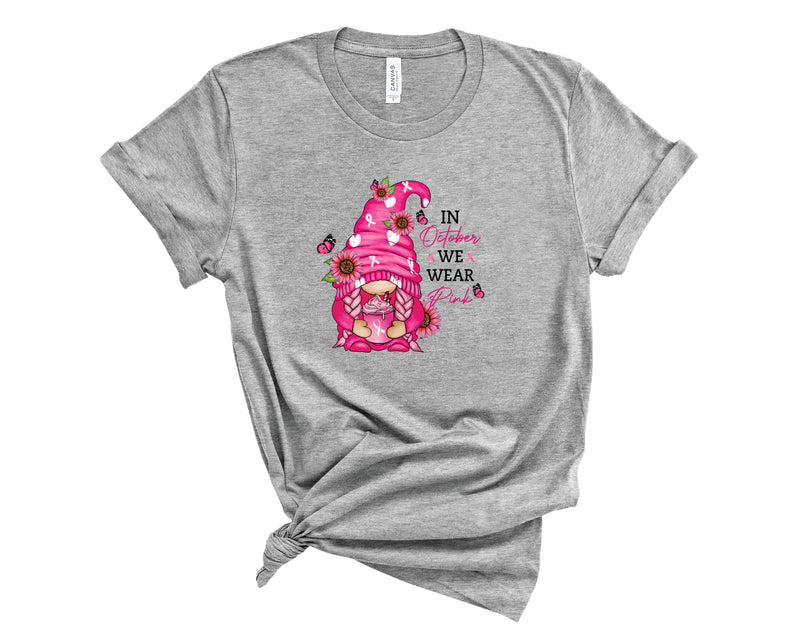 October We Wear Pink Gnome - Graphic Tee