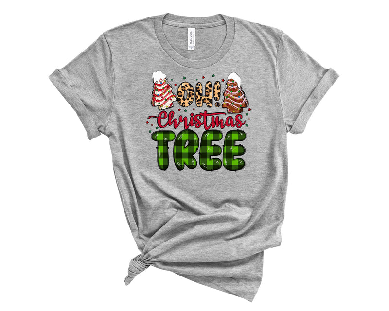 Oh Christmas Tree Leopard and Plaid - Graphic Tee