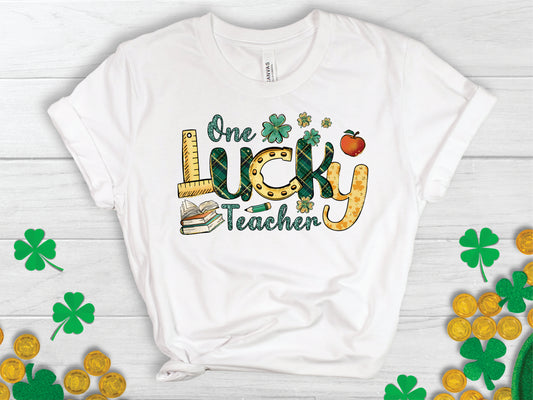 One Lucky Teacher Doodle- Transfer