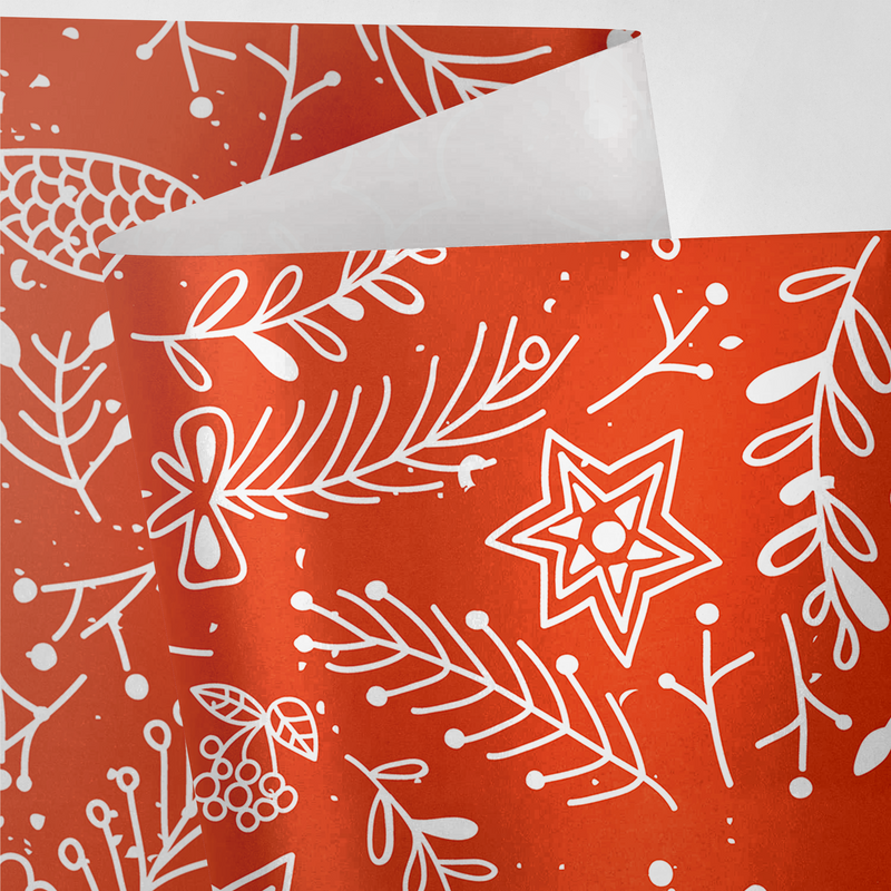 Orange Floral Wrapping Paper