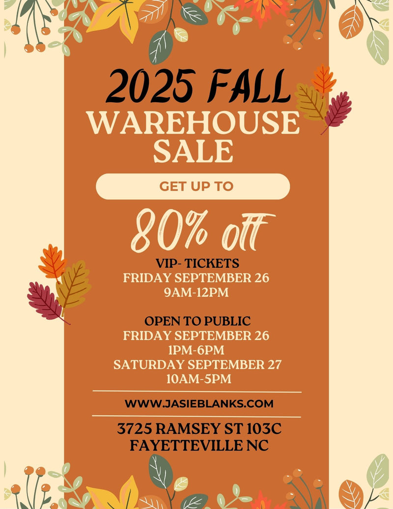 IN STORE FALL Warehouse Sale VIP Ticket SEPTEMBER 26 2025 Friday - 9AM - 12PM