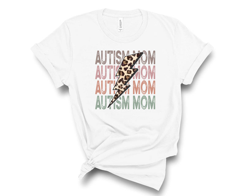 Pastel Autism Mama Leopard Bolt - Transfer