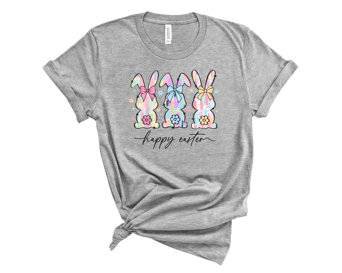 Pastel Coquette Happy Easter Bunnies - Transfer
