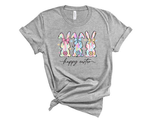 Pastel Coquette Happy Easter Bunnies - Transfer