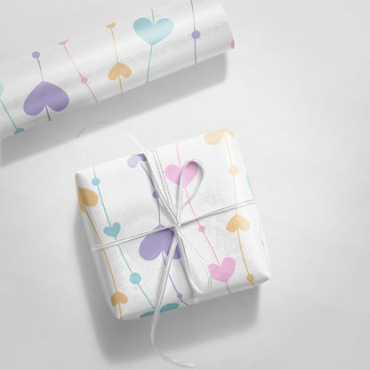 Pastel Hearts Wrapping Paper