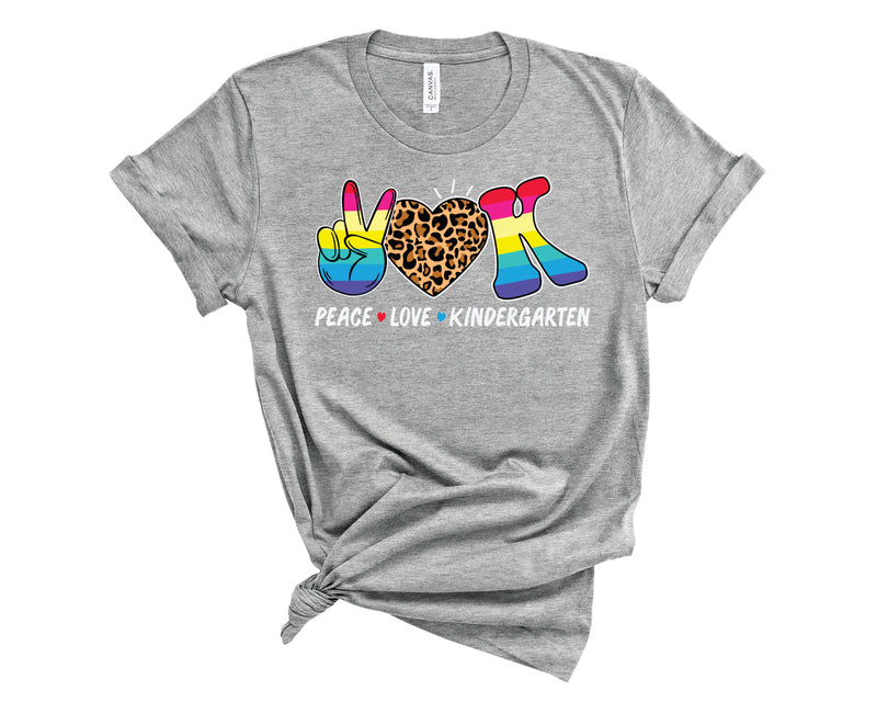 Peace Love Kindergarten Rainbow Leopard - Transfer