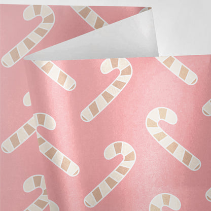 Pink Candy Canes Wrapping Paper